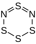 Structural formula of tetrasulfur dinitride