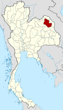 Mapa ng Taylandiya na nagpapakila ng lalawigan ng Sakon Nakhon
