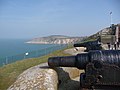 The Needles Old Battery on the Isle of Wight, showing RML 9 inch guns mounted in barbettes.