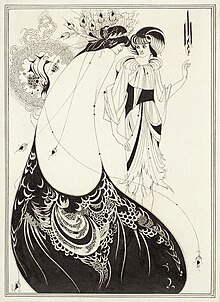 The original pen and ink drawing of The Peacock Skirt The Peacock Skirt - Aubrey Beardsley.jpg