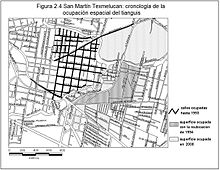 Map of tianguis occupying a neighborhood in San Martin Texmelucan with plans for removal Tianguis.jpg