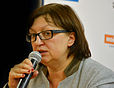Galina Timtschenko im September 2014 auf einer Podiumsdiskussion