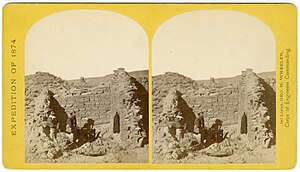 Timothy H. O'Sullivan, Pueblo San Juan, New Mexico, San Juan Nehri'nin kuzey kıyısında, Cañon Largo ağzının yaklaşık 15 mil batısında, 1874, stereoskopik albümen baskılar, Ulusal Sanat Galerisi'nin karakteristik harabesi , Washington, DC, Resim Koleksiyonları Departmanı.