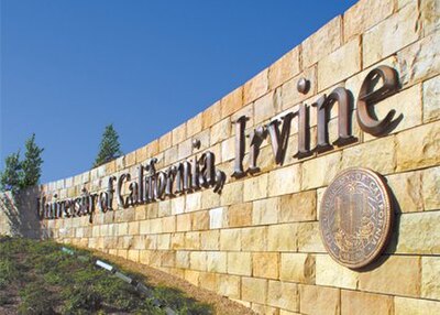 One of two identical UCI signs that face the main campus' western entrance