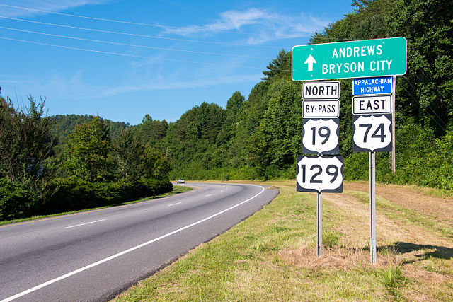 US 19/US 74/US 129 (Appalachian Highway), in Murphy