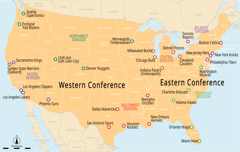 File:USA - NBA-Conferences und Divisions 2008.svg