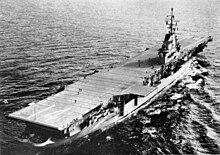 Ticonderoga following her SCB-27C conversion, circa 1954. USS Ticonderoga (CVA-14) aft view c1954.jpg