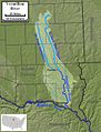 Course and watershed of the Vermillion River.