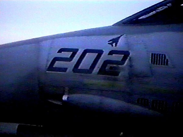 A MiG-23 silhouette was painted onto Gypsy 202 after the engagement; it was removed prior to returning from cruise.