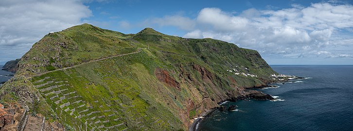 View of Maia from Gonçalo Velho lighthouse, Santa Maria, Azores, Portugal