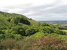 View west to the escarpment of Fulking Hill View west to the escarpment of Fulking Hill - geograph.org.uk - 1523707.jpg