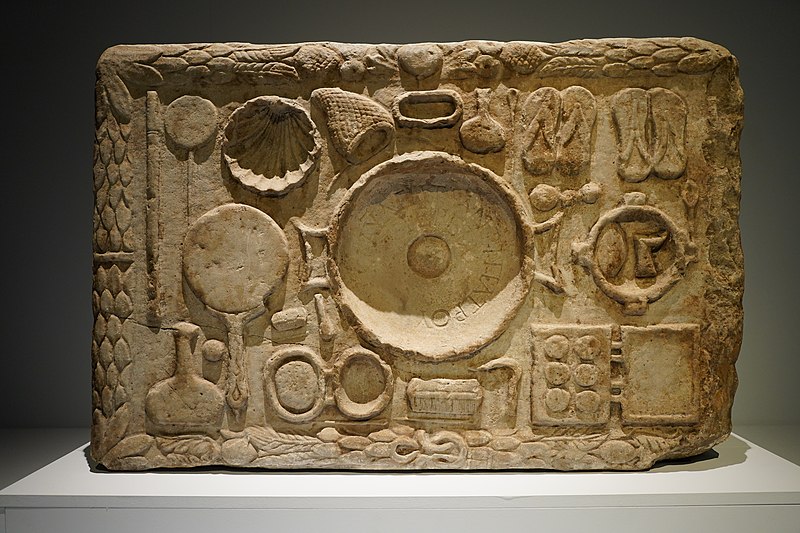 File:Votive marble panel dedicated by the priestess Claudia Ageta to the goddess Demeter Around 170 AD (51233371816).jpg