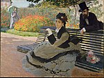 WLA-Metmuseum Camille Monet auf einer Gartenbank von Claude Monet.jpg