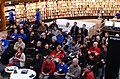 The gathering at the Stockholm City Library was one of many held at major cultural institutions across Europe and around the world.