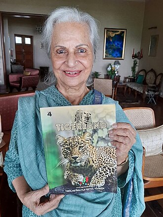 Waheeda Rehman releases the 4th edition of TIFF yearbook 'Tigerland' at her residence in Mumbai in October 2020 W Rehman.jpg