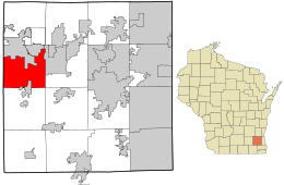 Location in Waukesha County and the state of Wisconsin.