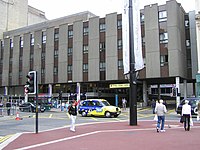 The station entrance before redevelopment, seen here in 2004.