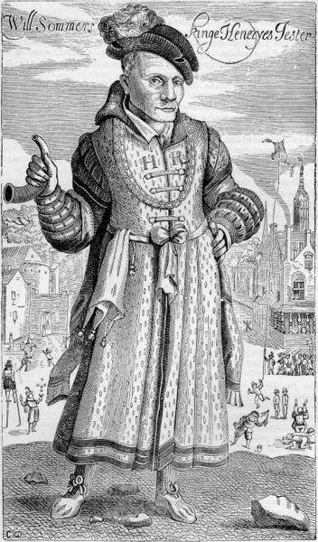 17th-century engraving of Will Sommers, Henry VIII's jester