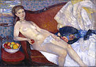 William Glackens, Desnudo con manzana, 1909-1910