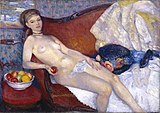 William Glackens, Nude with Apple, 1909-1910