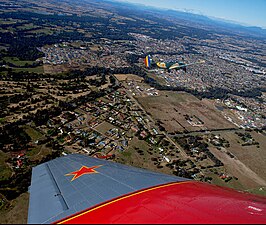 Wangaratta vanuit een vliegtuig.