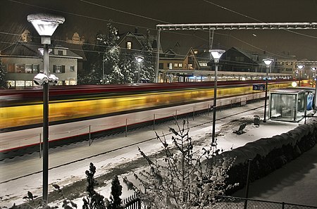 Winternight at Railwaystation Sarnen