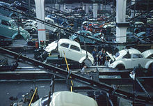 A Volkswagen assembly line in 1960 at Wolfsburg Wolfsburg - Volkswagen Assembly Line.jpg