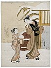 鈴木春信『雪うさぎを愛でる若い女性』1760年代後半