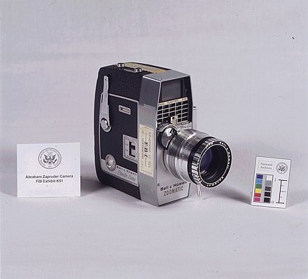 Bell & Howell Zoomatic camera used by Abraham Zapruder that recorded the assassination of John F. Kennedy.
