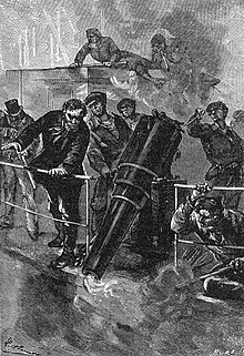 Airship crew in Jules Verne's Robur the Conqueror 'Robur the Conqueror' by Leon Benett 33.jpg