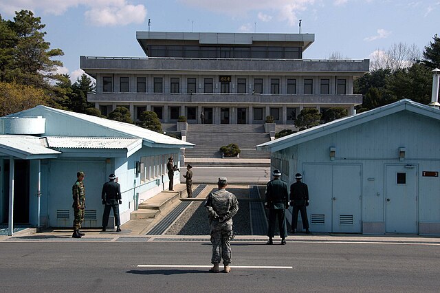 View of the North from the southern side of the Joint Security Area