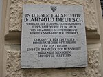 Arnold Deutsch - memorial plaque