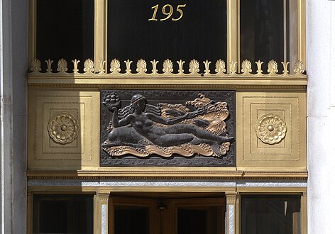 Neoclassical palmettes of 195 Broadway, New York, by William W. Bosworth, 1912-1922