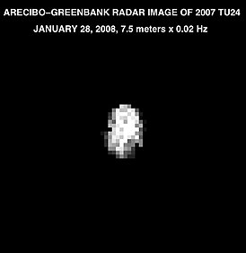 Radar image of 2007 TU24. Courtesy NASA/JPL-Caltech