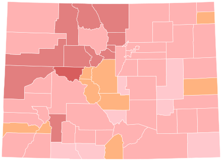 Results by county:
Stapleton
60-70%
50-60%
40-50%
<40%
Mitchell
40-50% 2018 Colorado gubernatorial Republican primary.svg