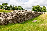 Remains of Birdoswald Roman Fort in Hadrian's Wall in the United Kingdom.