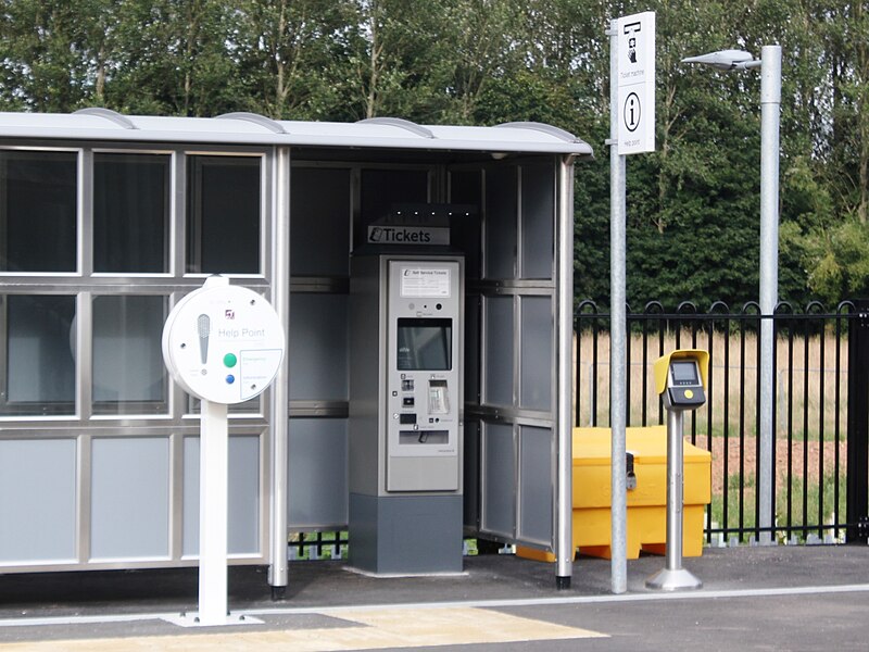 File:2023 at Marsh Barton station - ticket machine and help point.JPG