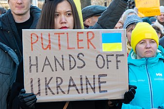 Демонстрація проти російського вторгнення в Україну. Стокгольм. 2022 р.