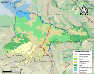 Kleurenkaart met landgebruik.