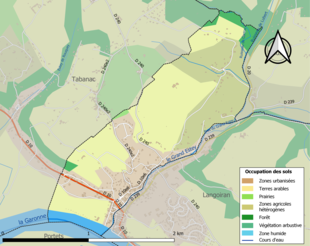 Barevná mapa znázorňující využití půdy.