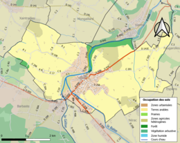 Carte des infrastructures et de l'occupation des sols de la commune en 2018 (CLC).