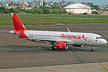 A former Avianca Brasil Airbus A320-200 at Salgado Filho International Airport in 2015