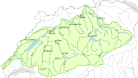 Carte du bassin de l'Aar.