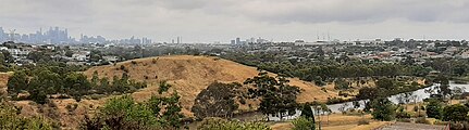 The reserve (raised land) as seen from Prospect St, West Essendon