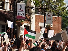 Pro-Palestinian protest at University of Alabama, May 1, 2024. Alabama Palestinian protest.jpg