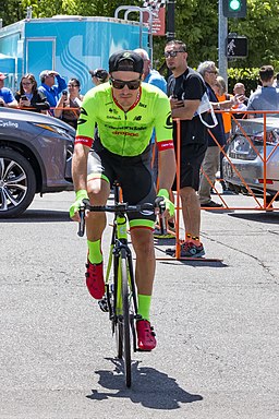 Alberto Bettiol of Cannondale Drapac before the start of Stage 2 in Modesto (34228300863)
