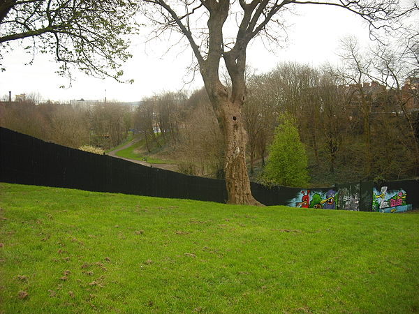 The fence in Alexandra Park, viewed from the Catholic Newington side looking towards the Protestant Shore Road side