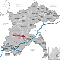 Elhelyezkedése Baden-Württemberg térképén