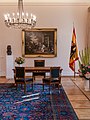 * Nomination Ceremonial office of the President of Germany at Bellevue Castle, Berlin --MB-one 15:52, 13 September 2019 (UTC) * Promotion Could you crop out the frame on the left? --Poco a poco 18:10, 13 September 2019 (UTC)  Done --MB-one 17:30, 19 September 2019 (UTC)  Support Good quality. --Poco a poco 19:30, 19 September 2019 (UTC)