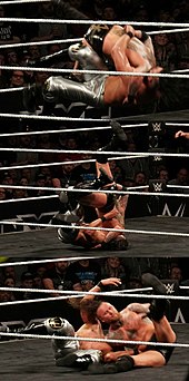 Almas performs a hammerlock DDT on Aleister Black Andrade Cien Almas hammerlock DDT on Aleister Black.jpg